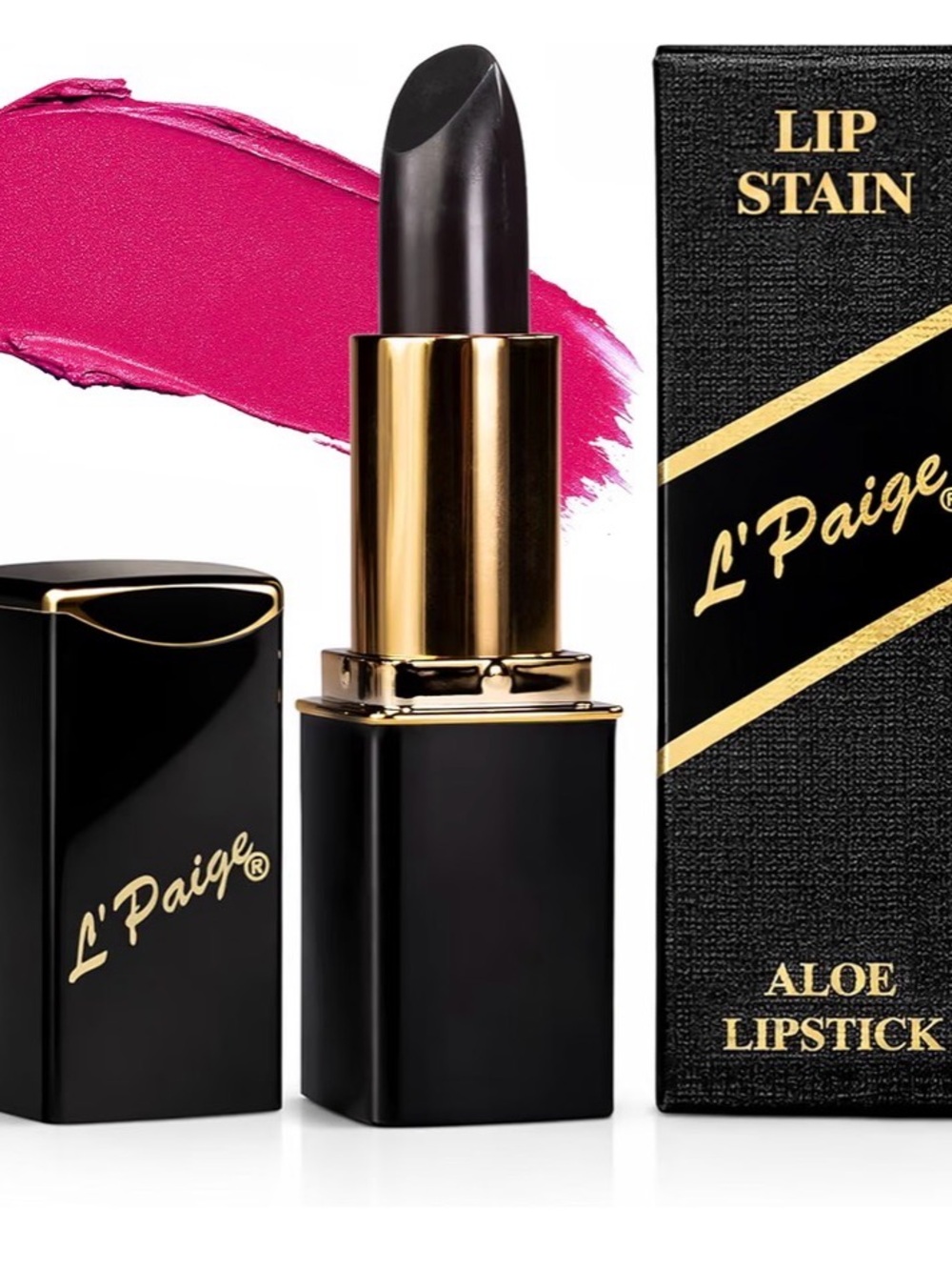 L'Paige pH Color-Changing Black Lipstick | Black to Wine Magenta Transformation